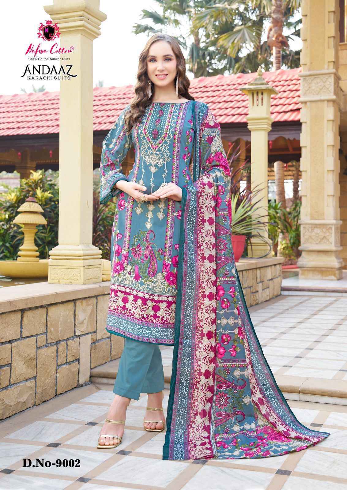Nafisa Cotton Andaaz Karachi Suits Vol 9 Cotton Dress Material 6 pcs Catalogue