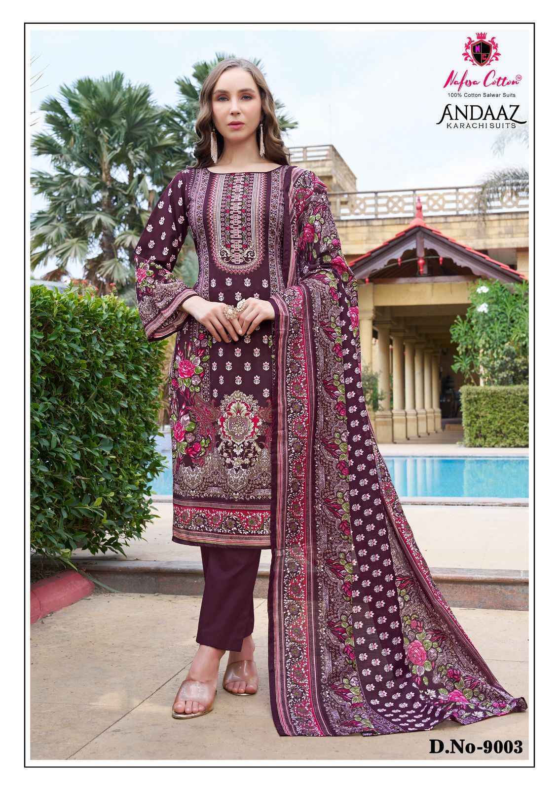 Nafisa Cotton Andaaz Karachi Suits Vol 9 Cotton Dress Material 6 pcs Catalogue