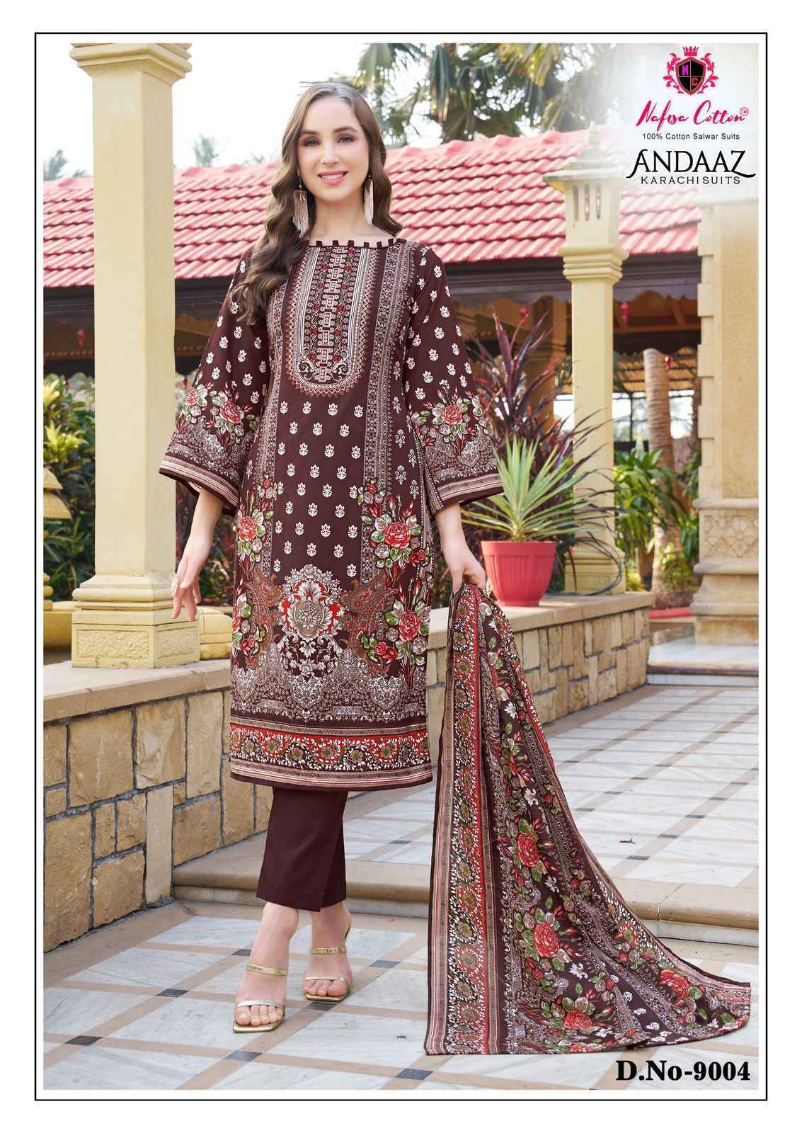 Nafisa Cotton Andaaz Karachi Suits Vol 9 Cotton Dress Material 6 pcs Catalogue