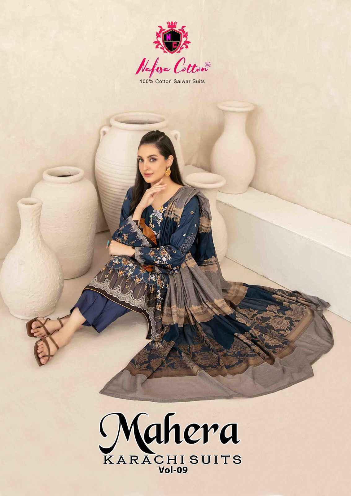 Nafisa Cotton Mahera Karachi Suits Vol 9 Cotton Dress Material 6 pcs Catalogue