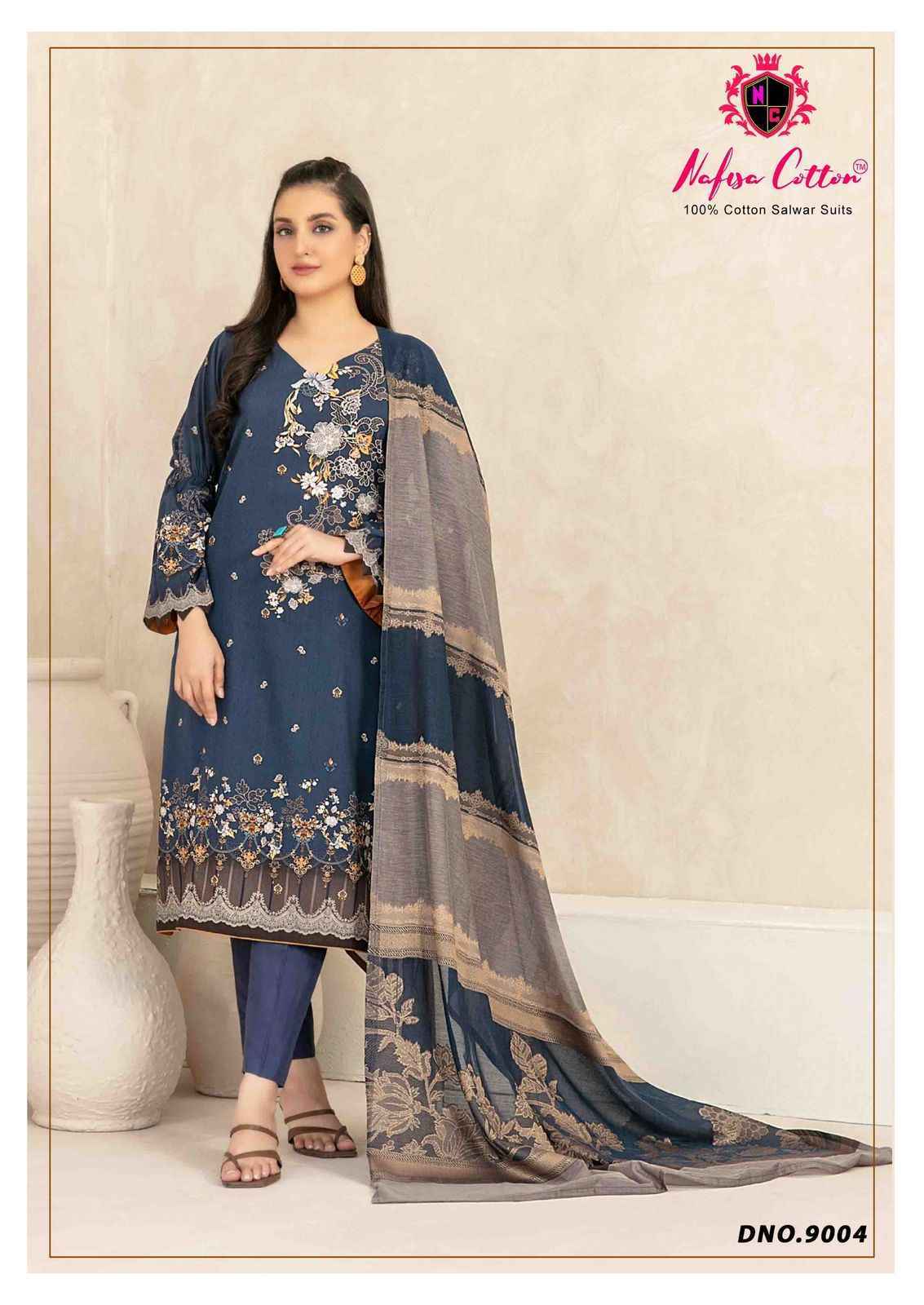 Nafisa Cotton Mahera Karachi Suits Vol 9 Cotton Dress Material 6 pcs Catalogue