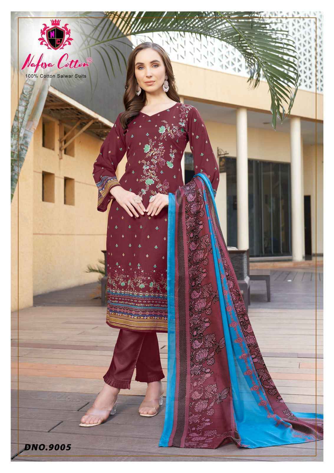 Nafisa Cotton Mahera Karachi Suits Vol 9 Cotton Dress Material 6 pcs Catalogue