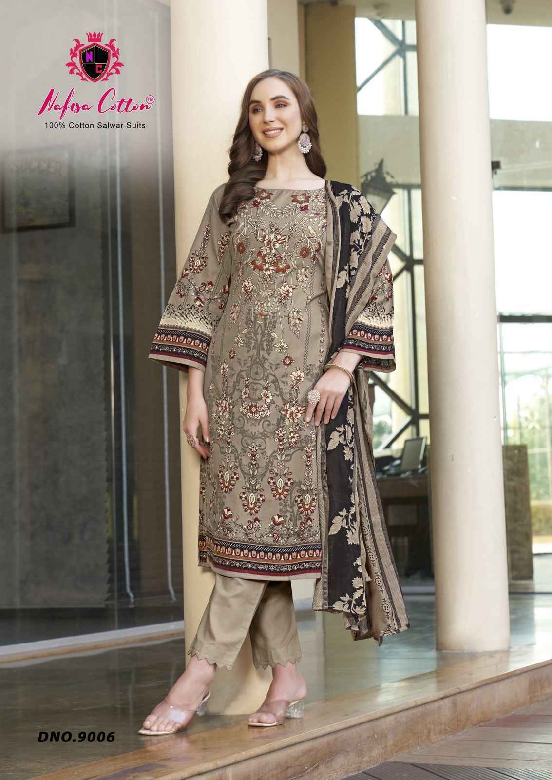 Nafisa Cotton Mahera Karachi Suits Vol 9 Cotton Dress Material 6 pcs Catalogue