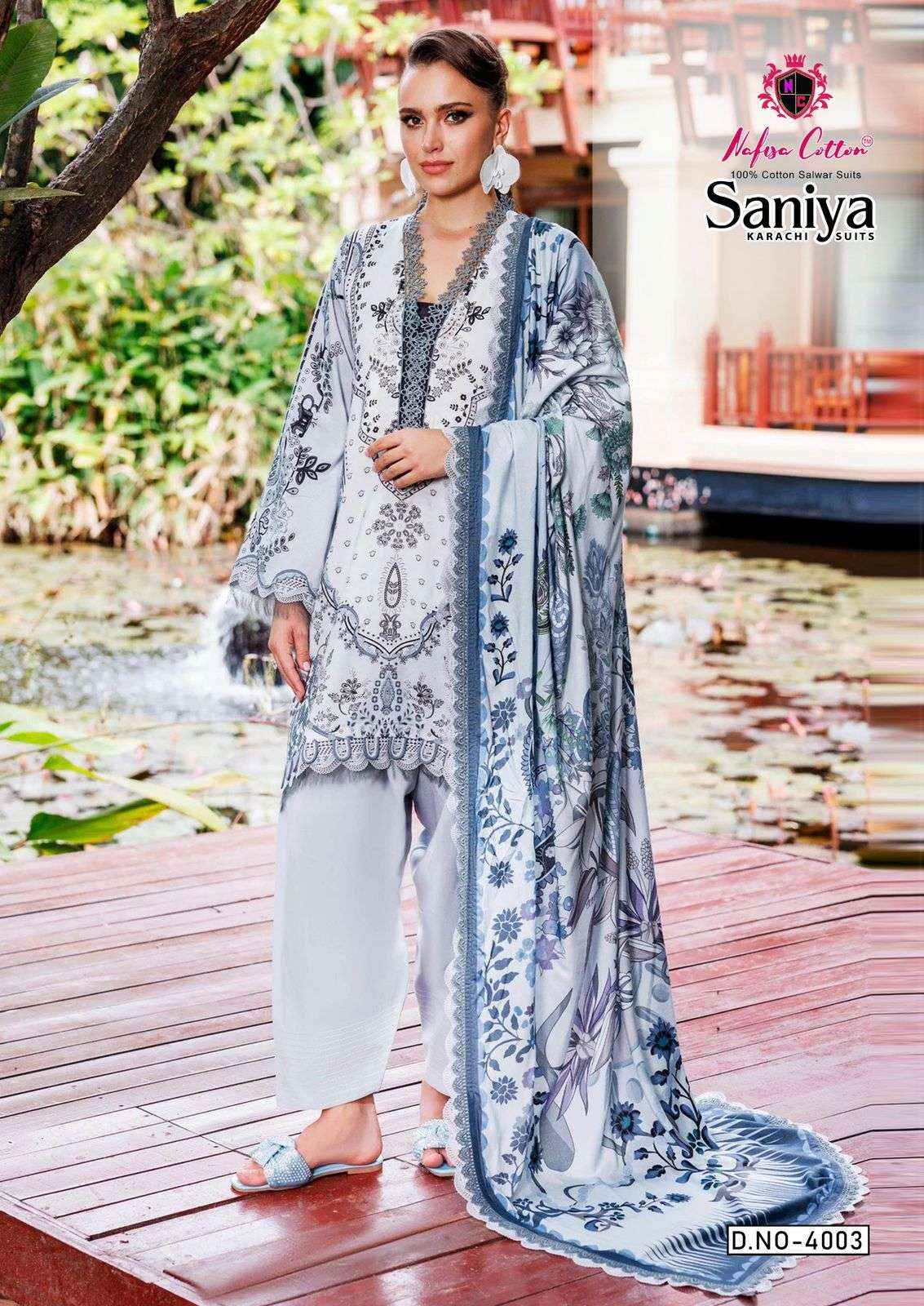 Nafisa Cotton Saniya Karachi Suits Vol-4 Cotton Dress Material (6 pcs Catalogue)