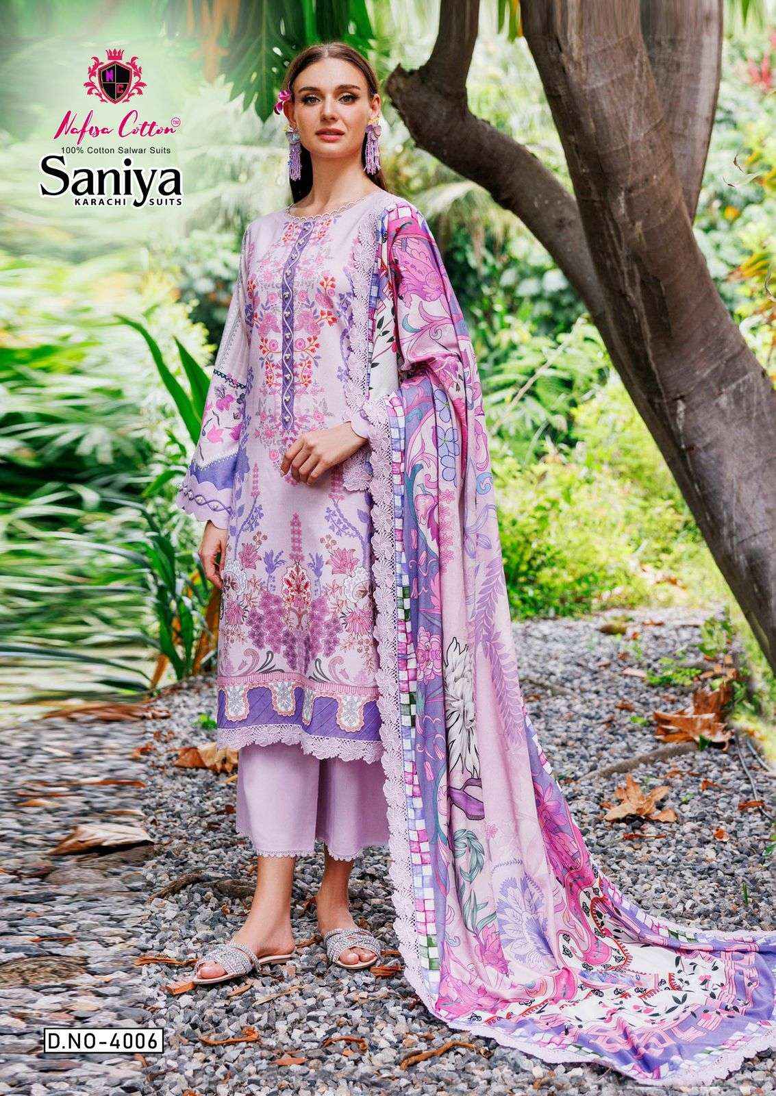 Nafisa Cotton Saniya Karachi Suits Vol-4 Cotton Dress Material (6 pcs Catalogue)