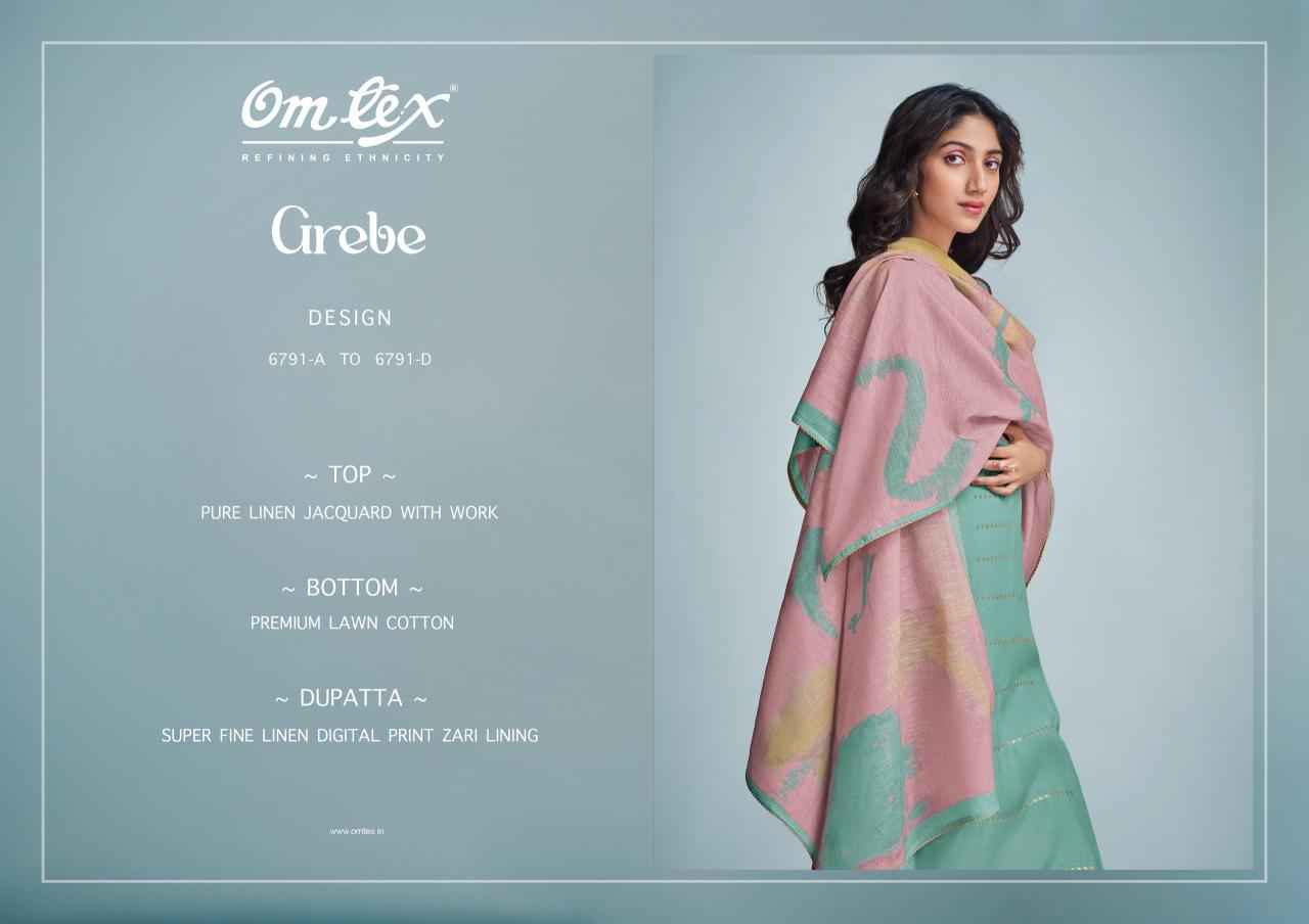 Omtex Grebe Linen Jacquared Dress Material (4 Pc Catalouge)
