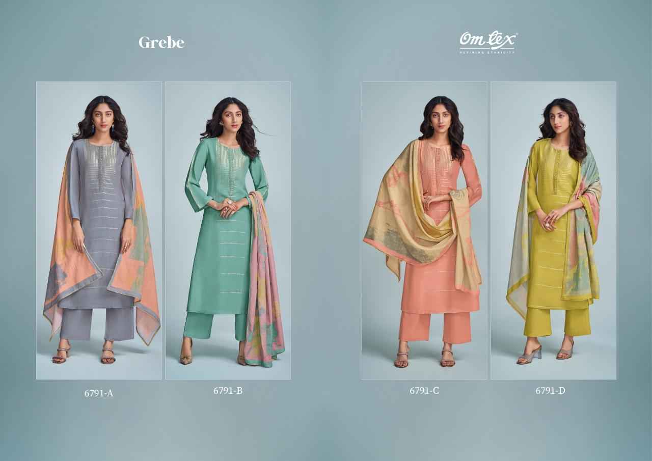 Omtex Grebe Linen Jacquared Dress Material (4 Pc Catalouge)