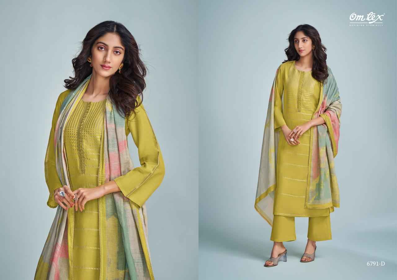 Omtex Grebe Linen Jacquared Dress Material (4 Pc Catalouge)
