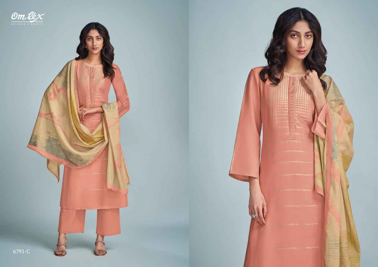 Omtex Grebe Linen Jacquared Dress Material (4 Pc Catalouge)