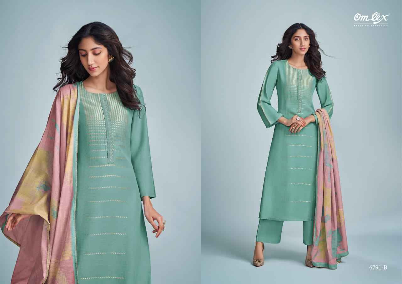 Omtex Grebe Linen Jacquared Dress Material (4 Pc Catalouge)