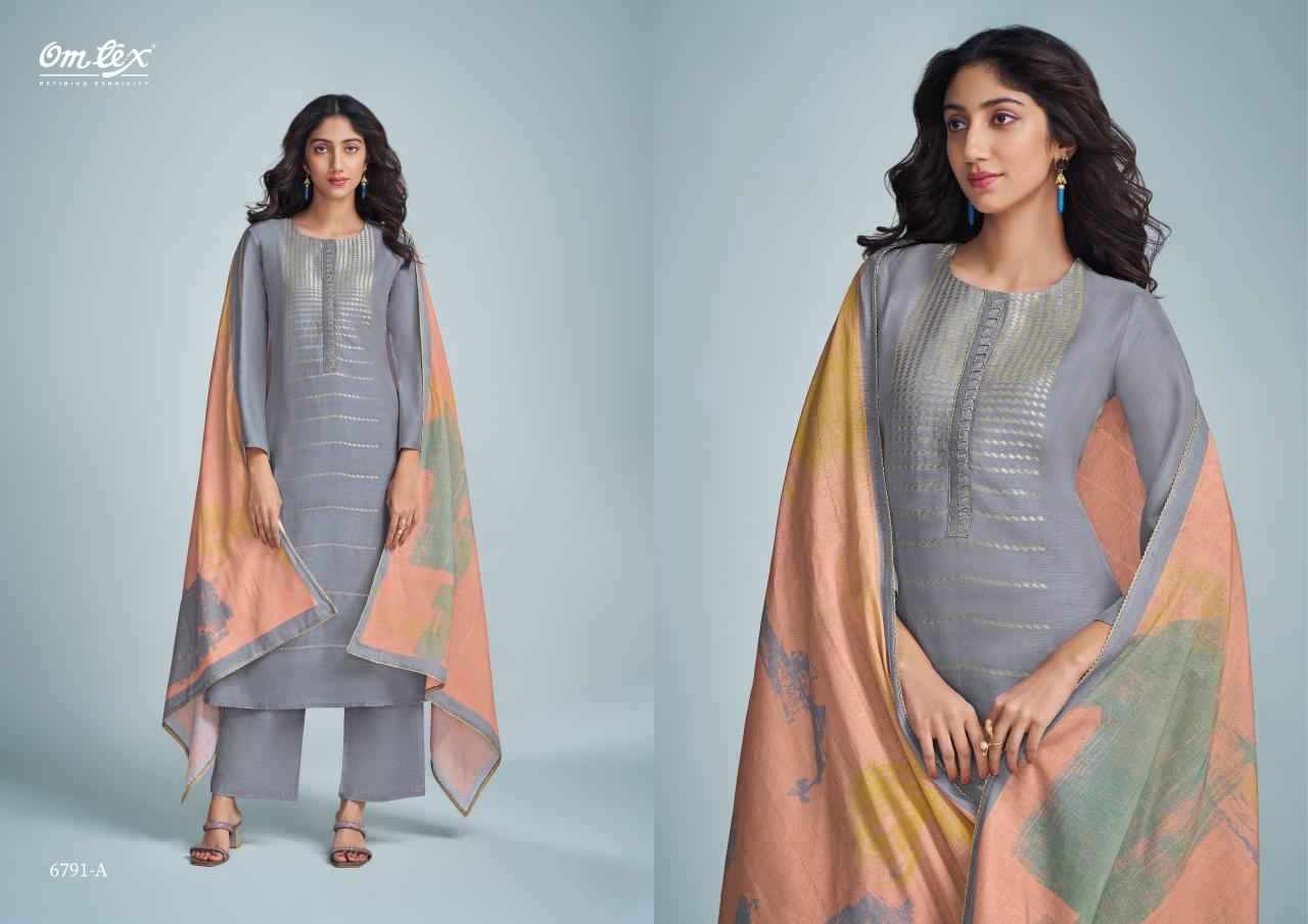 Omtex Grebe Linen Jacquared Dress Material (4 Pc Catalouge)