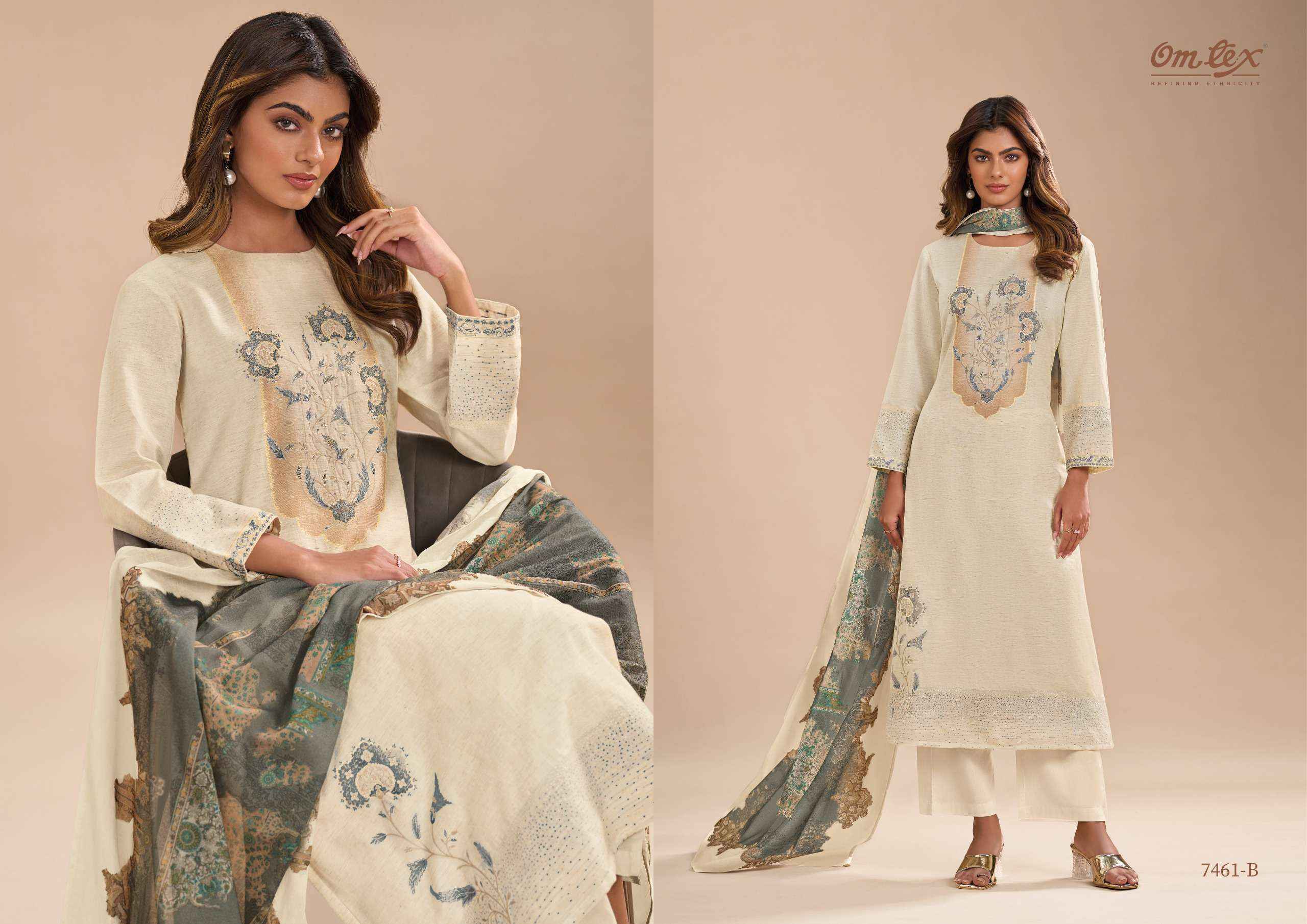 Omtex Hina Cotton Jacquard Dress Material (4 pcs Catalogue)