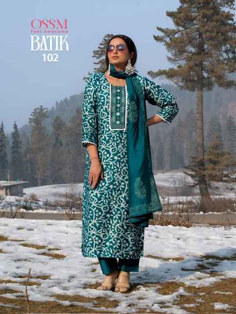 Ossm Batik Vol-4 Chanderi Batik Readymade Suit (6 pcs Catalogue