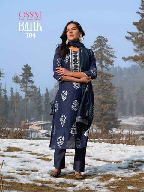 Ossm Batik Vol-4 Chanderi Batik Readymade Suit (6 pcs Catalogue