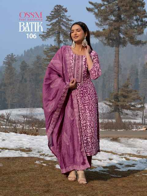 Ossm Batik Vol-4 Chanderi Batik Readymade Suit (6 pcs Catalogue