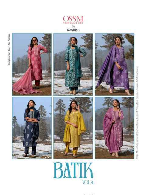 Ossm Batik Vol-4 Chanderi Batik Readymade Suit (6 pcs Catalogue