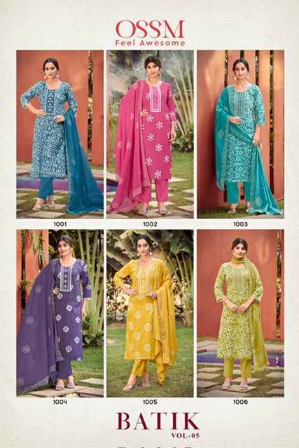 Ossm Batik Vol 5 Cotton Batik Kurti Combo 6 pcs Catalogue