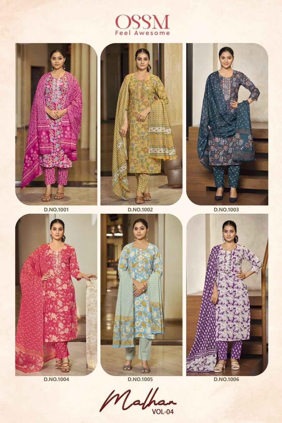 Ossm Malhar Vol-4 Cotton Readymade Suit (6 pcs Catalogue)