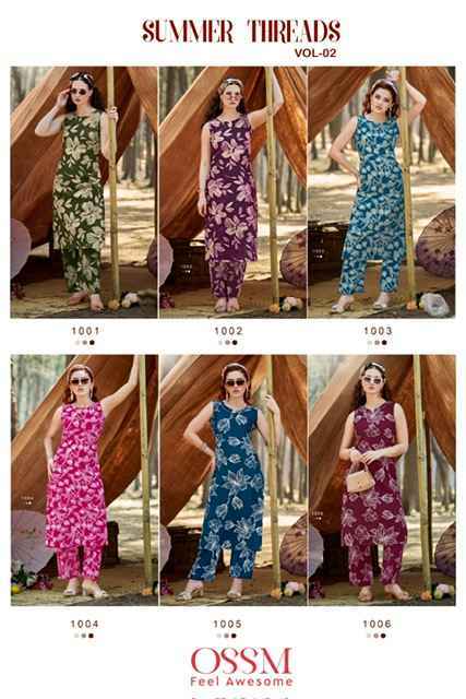 Ossm Summer Threads Vol-2 Cotton Co ord Set (6 pcs Catalogue)