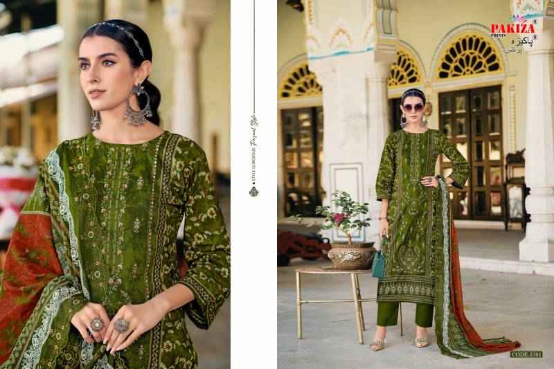 Pakiza Prints Khusboo Vol-57 Lawn Dress Material (10 pcs Catalogue)