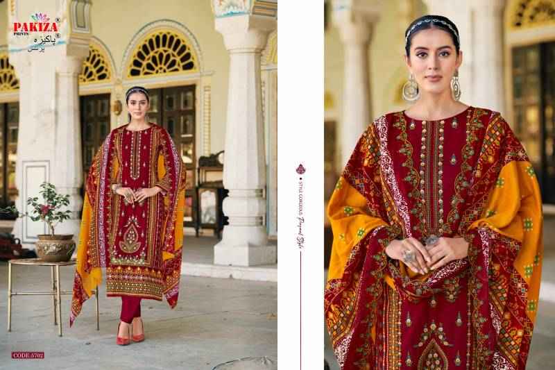 Pakiza Prints Khusboo Vol-57 Lawn Dress Material (10 pcs Catalogue)