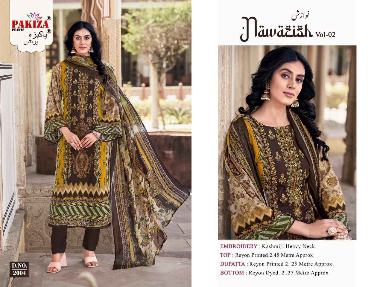 Pakiza Prints Nawazish Vol 1 Rayon Dress Material 4 pcs Catalogue