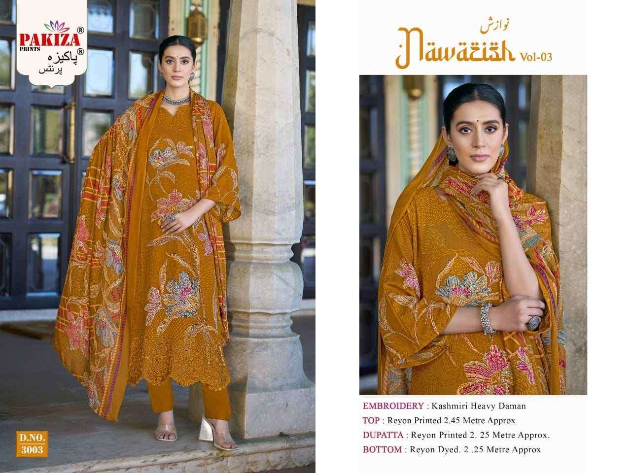 Pakiza Prints Nawazish Vol-3 Rayon Dress Material (4 pcs Catalogue)