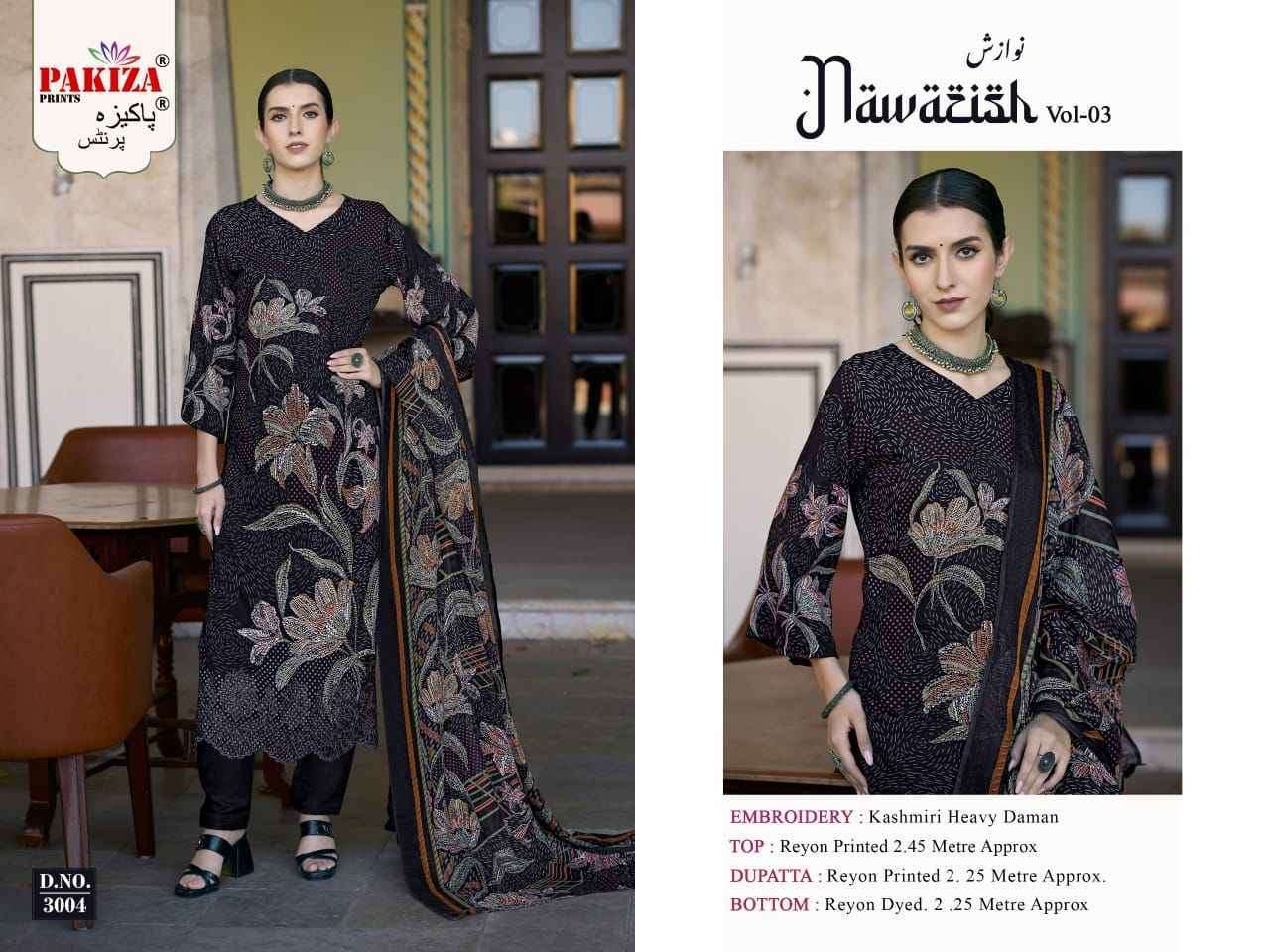 Pakiza Prints Nawazish Vol-3 Rayon Dress Material (4 pcs Catalogue)