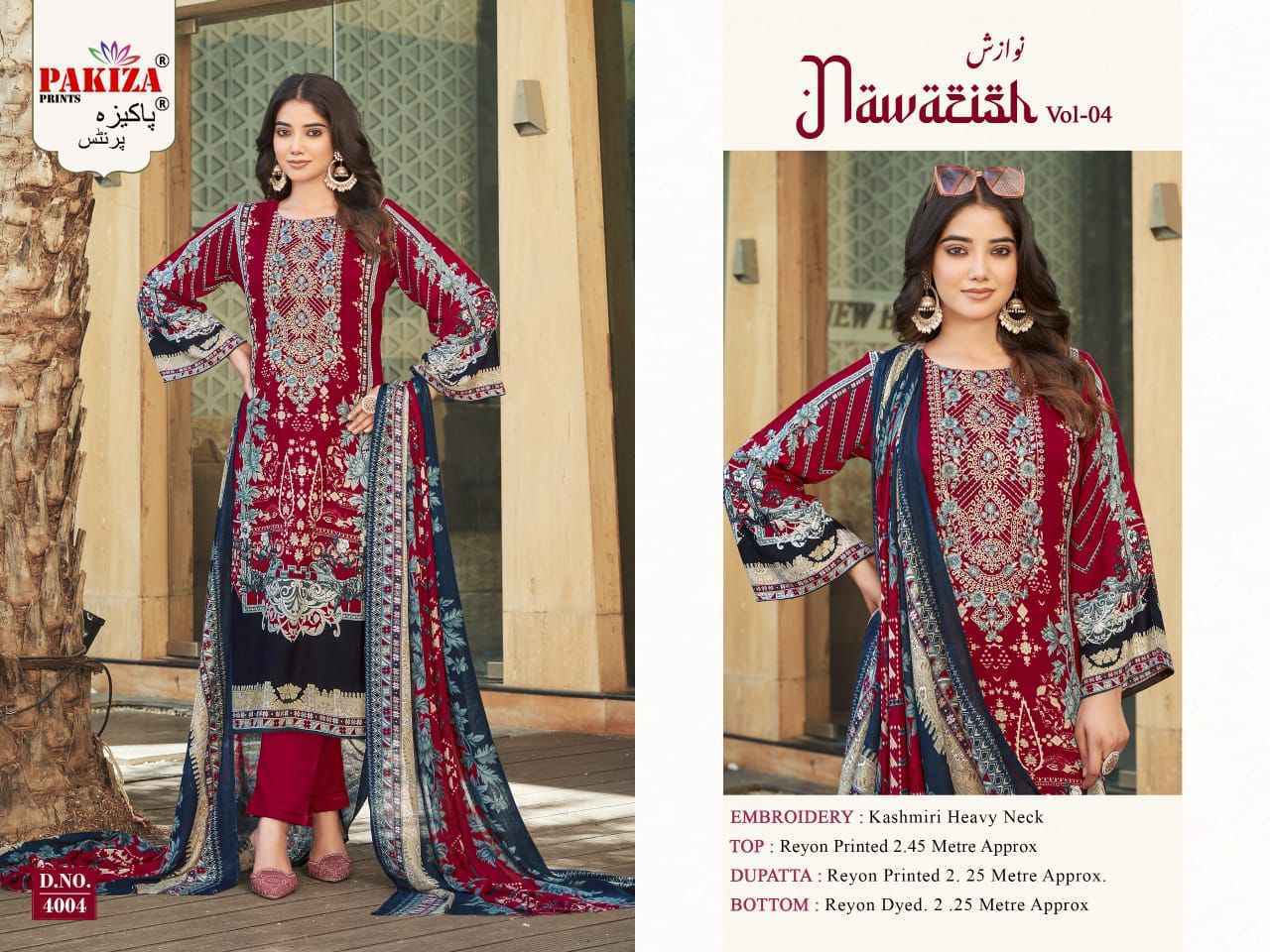 Pakiza Prints Nawazish Vol 4 Cotton Dress Material 4 pcs Catalogue