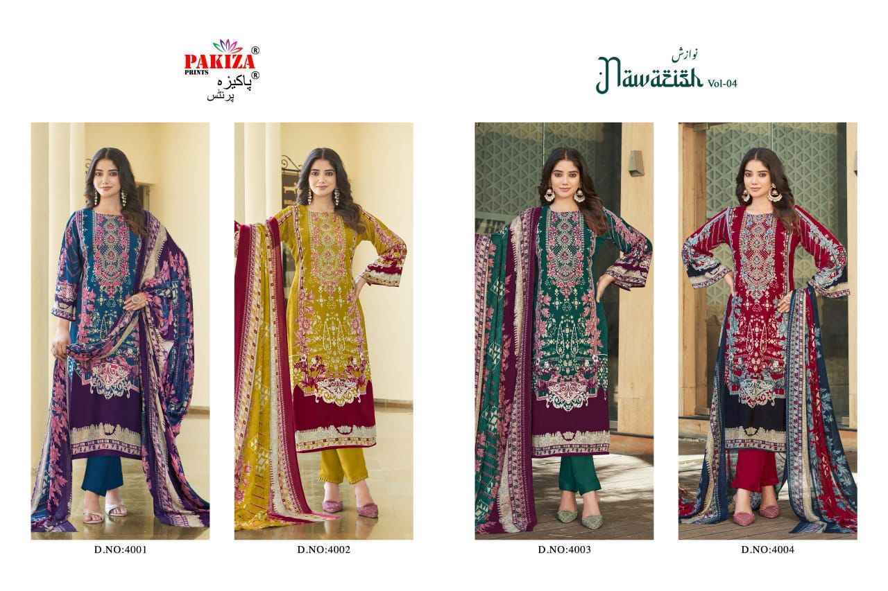 Pakiza Prints Nawazish Vol 4 Cotton Dress Material 4 pcs Catalogue