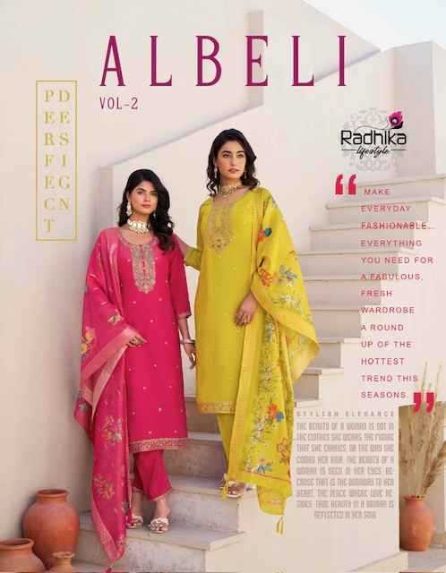 Radhika Lifestyle Albeli Vol 2 Schimmer Kurti Combo 6 pcs Catalogue