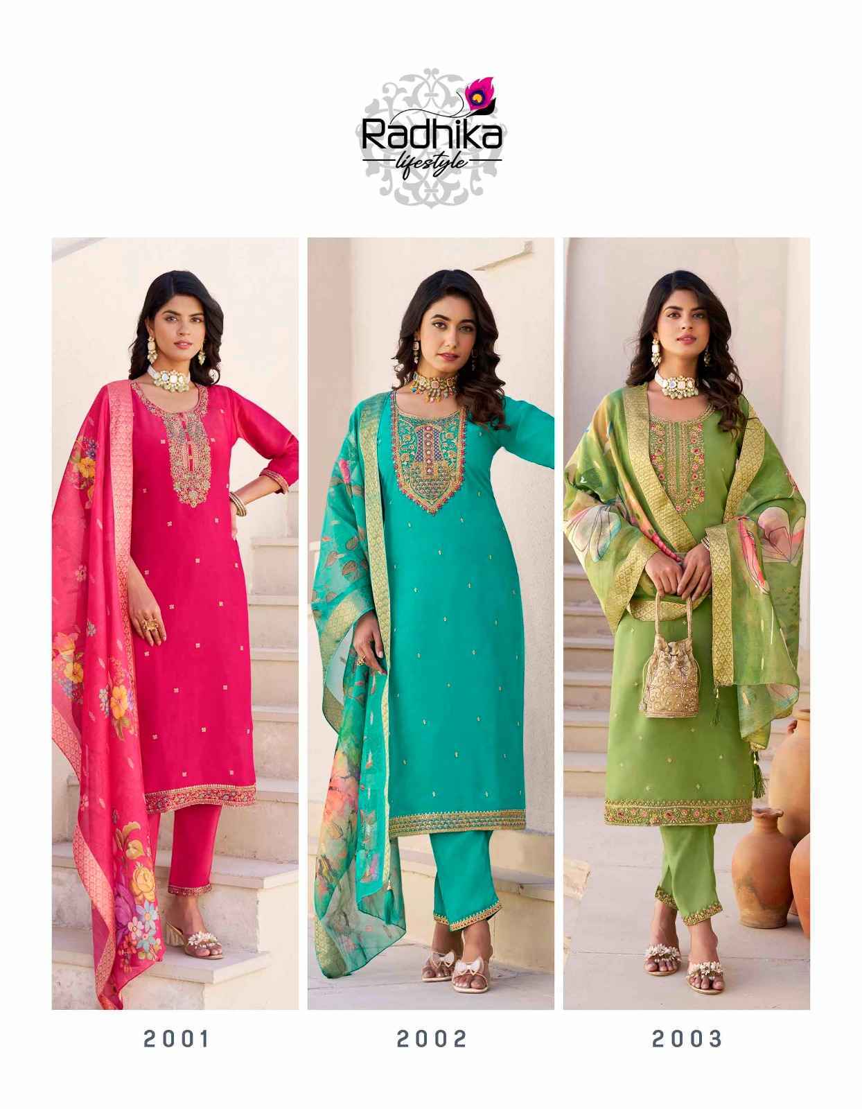 Radhika Lifestyle Albeli Vol 2 Schimmer Kurti Combo 6 pcs Catalogue