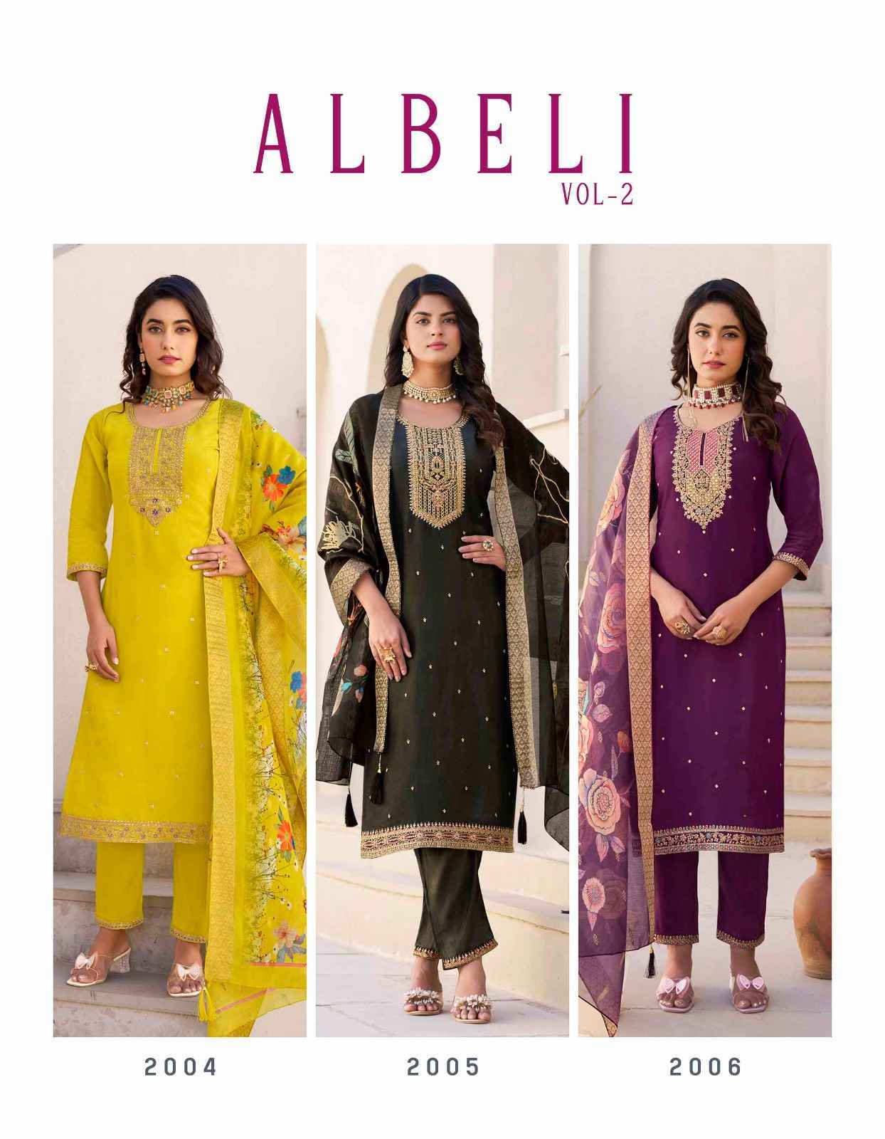 Radhika Lifestyle Albeli Vol 2 Schimmer Kurti Combo 6 pcs Catalogue