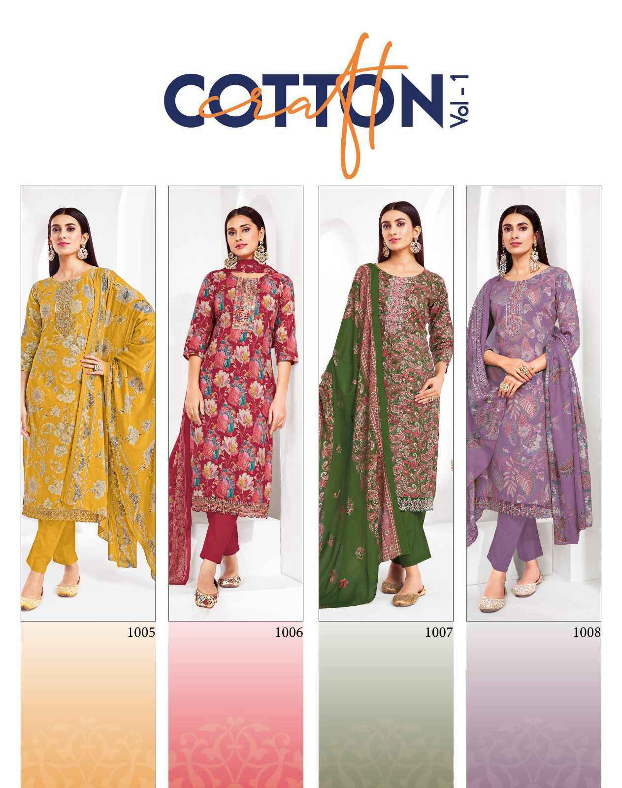 Radhika Lifestyle Cotton Craft Vol 1 Cotton Kurti Combo 8 pcs Catalogue