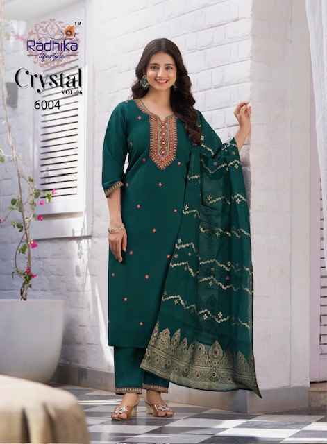 Radhika Lifestyle Crystal Vol-6 Roman Silk Readymade Suit (6 pcs Catalogue)