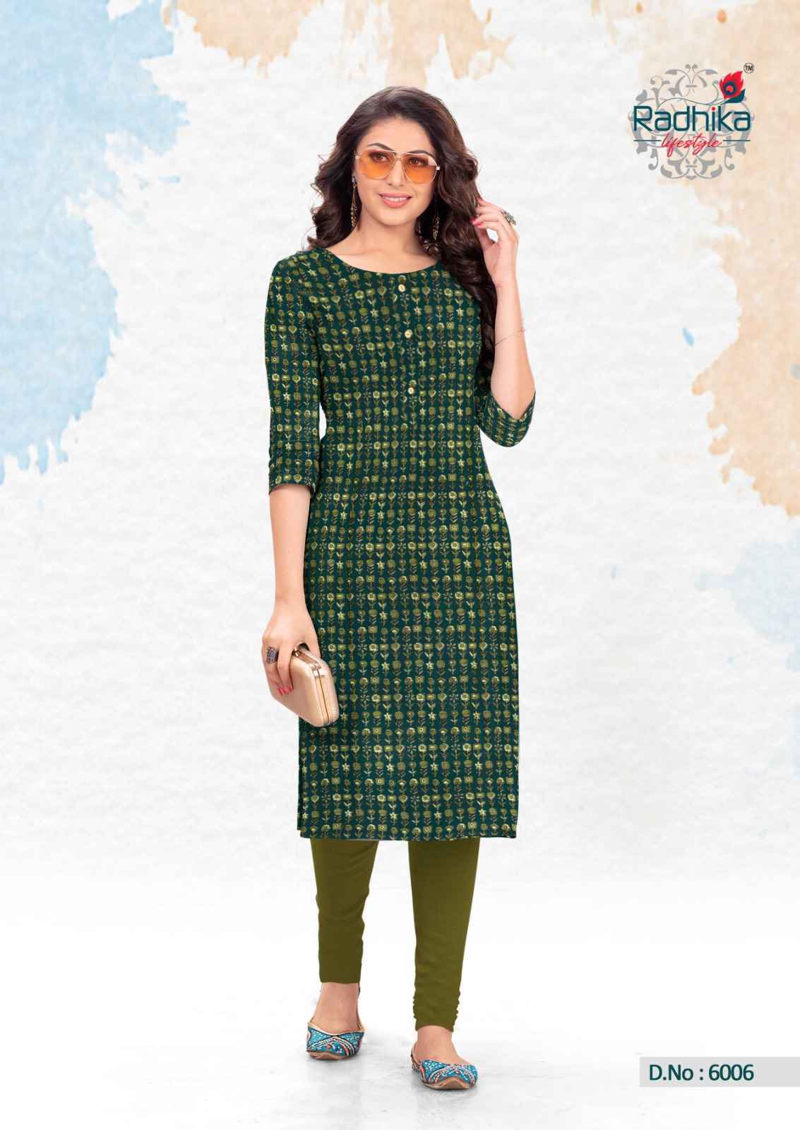 Radhika Lifestyle Traditional Vol-6 Cotton Kurti (10 pcs Catalogue)