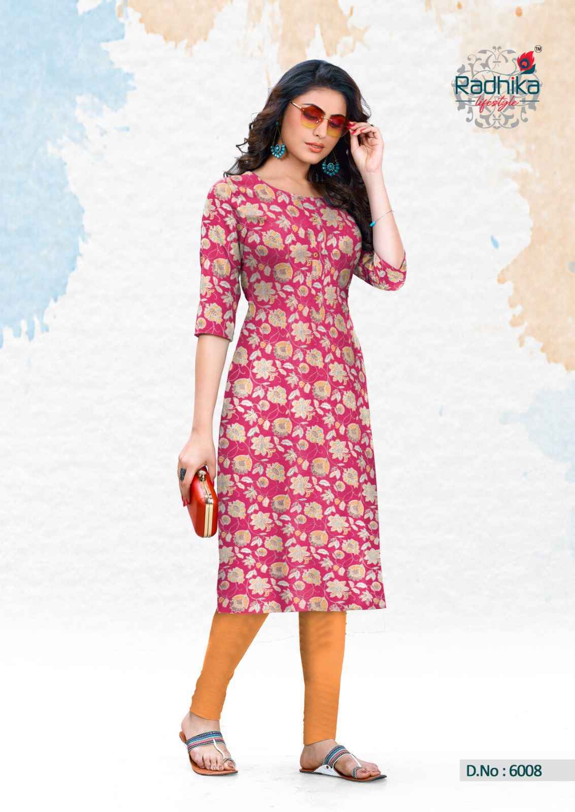Radhika Lifestyle Traditional Vol-6 Cotton Kurti (10 pcs Catalogue)