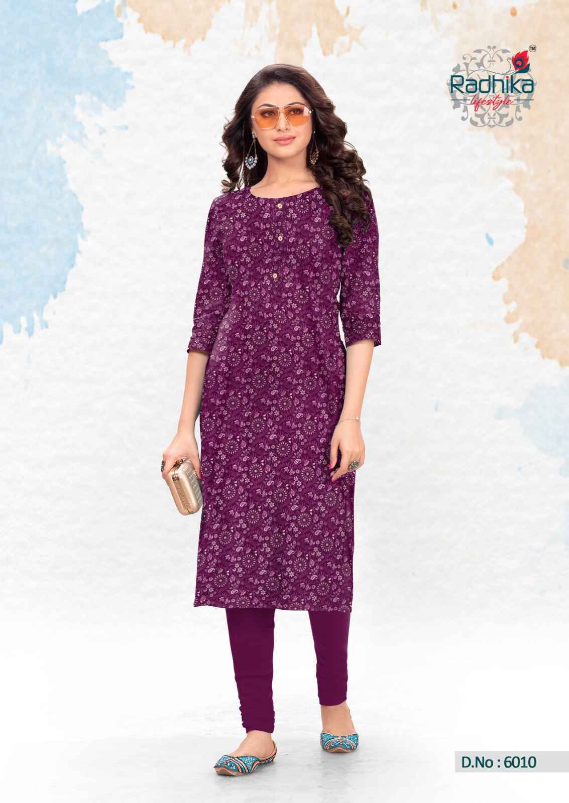 Radhika Lifestyle Traditional Vol-6 Cotton Kurti (10 pcs Catalogue)