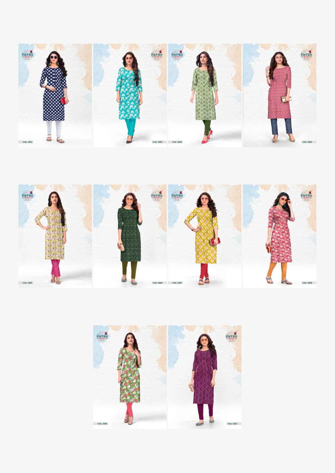 Radhika Lifestyle Traditional Vol-6 Cotton Kurti (10 pcs Catalogue)