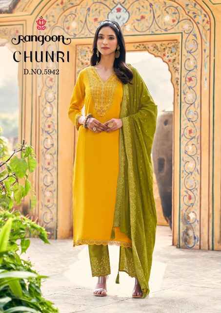 Rangoon Chunri Viscouse Kurti Combo 6 pcs Catalogue
