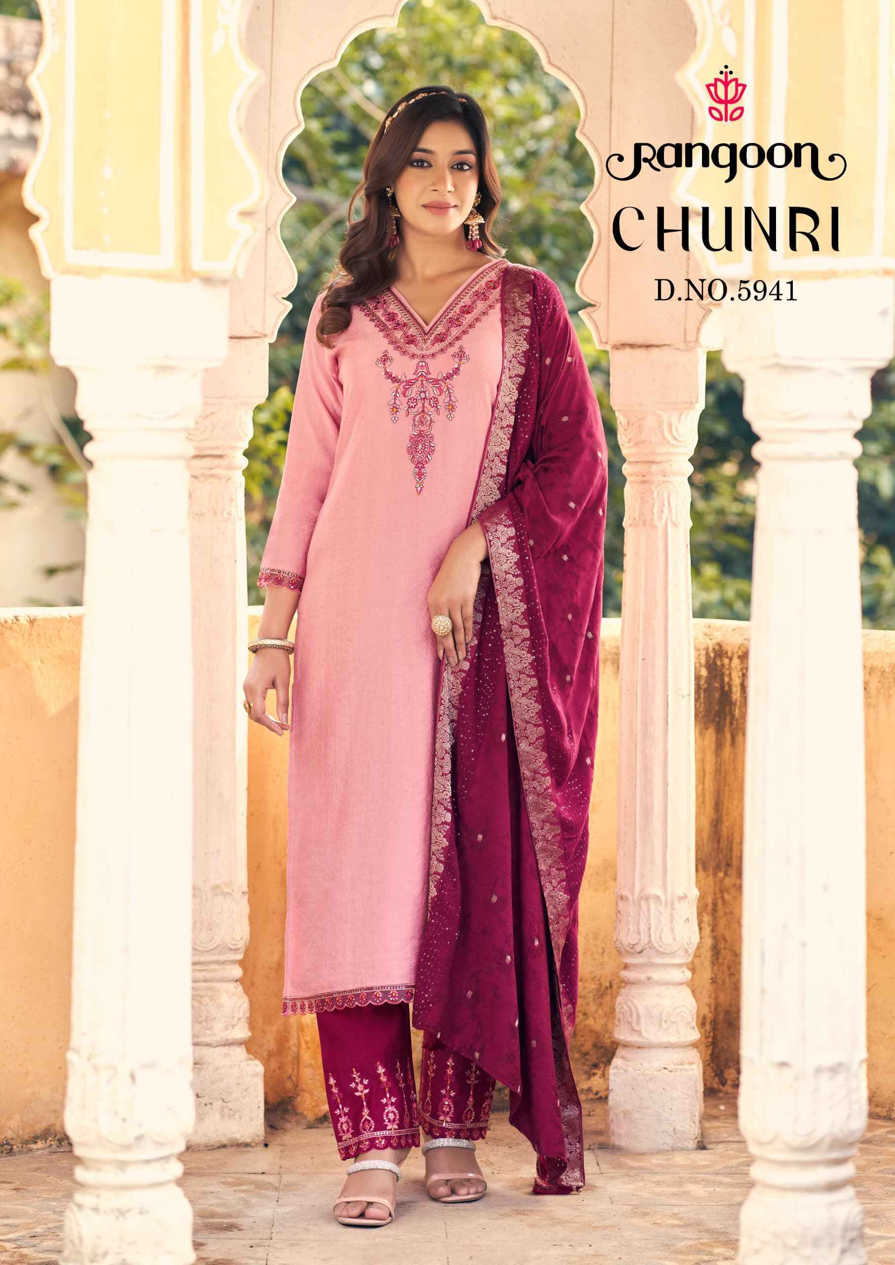 Rangoon Chunri Viscouse Kurti Combo 6 pcs Catalogue