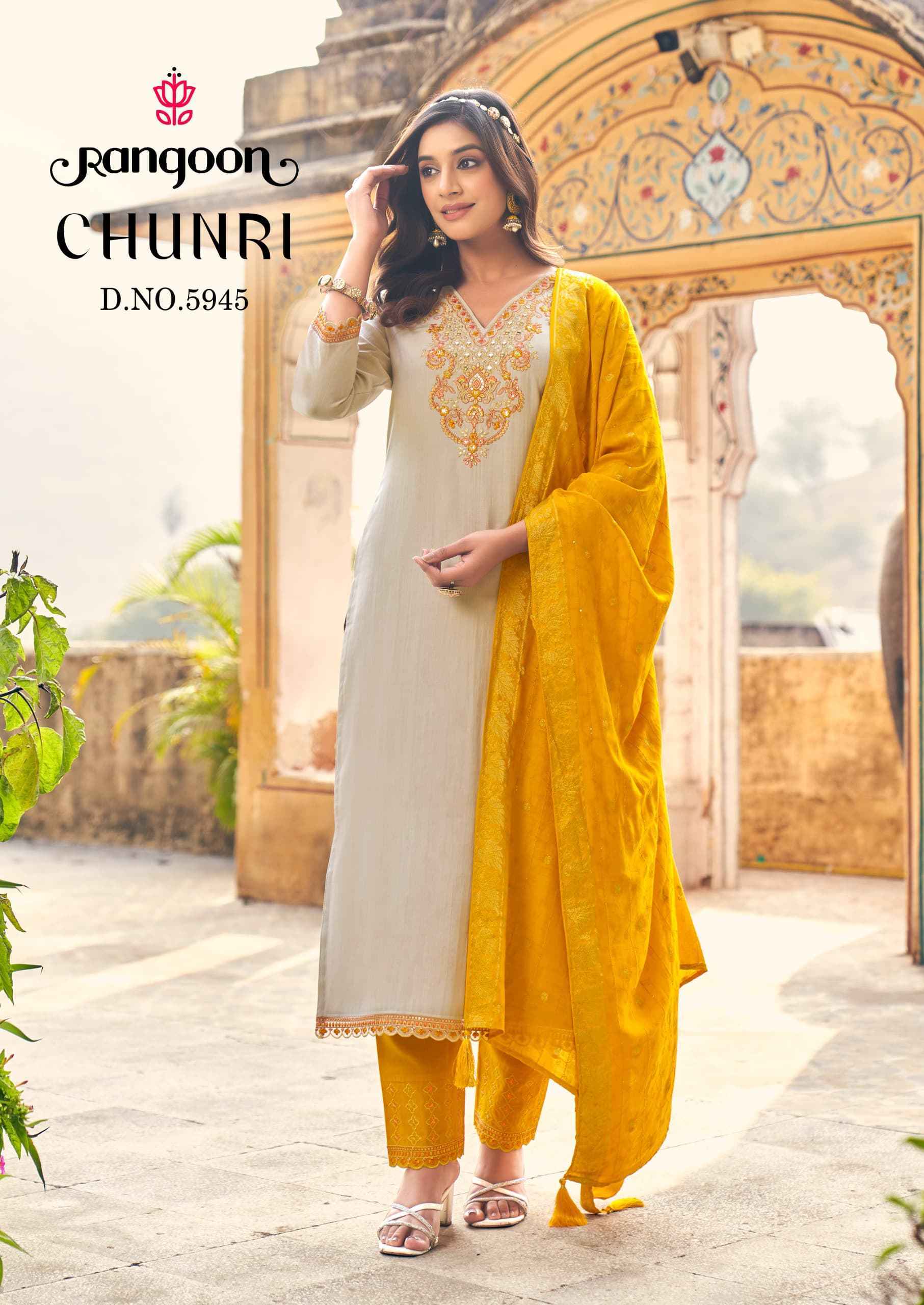 Rangoon Chunri Viscouse Kurti Combo 6 pcs Catalogue