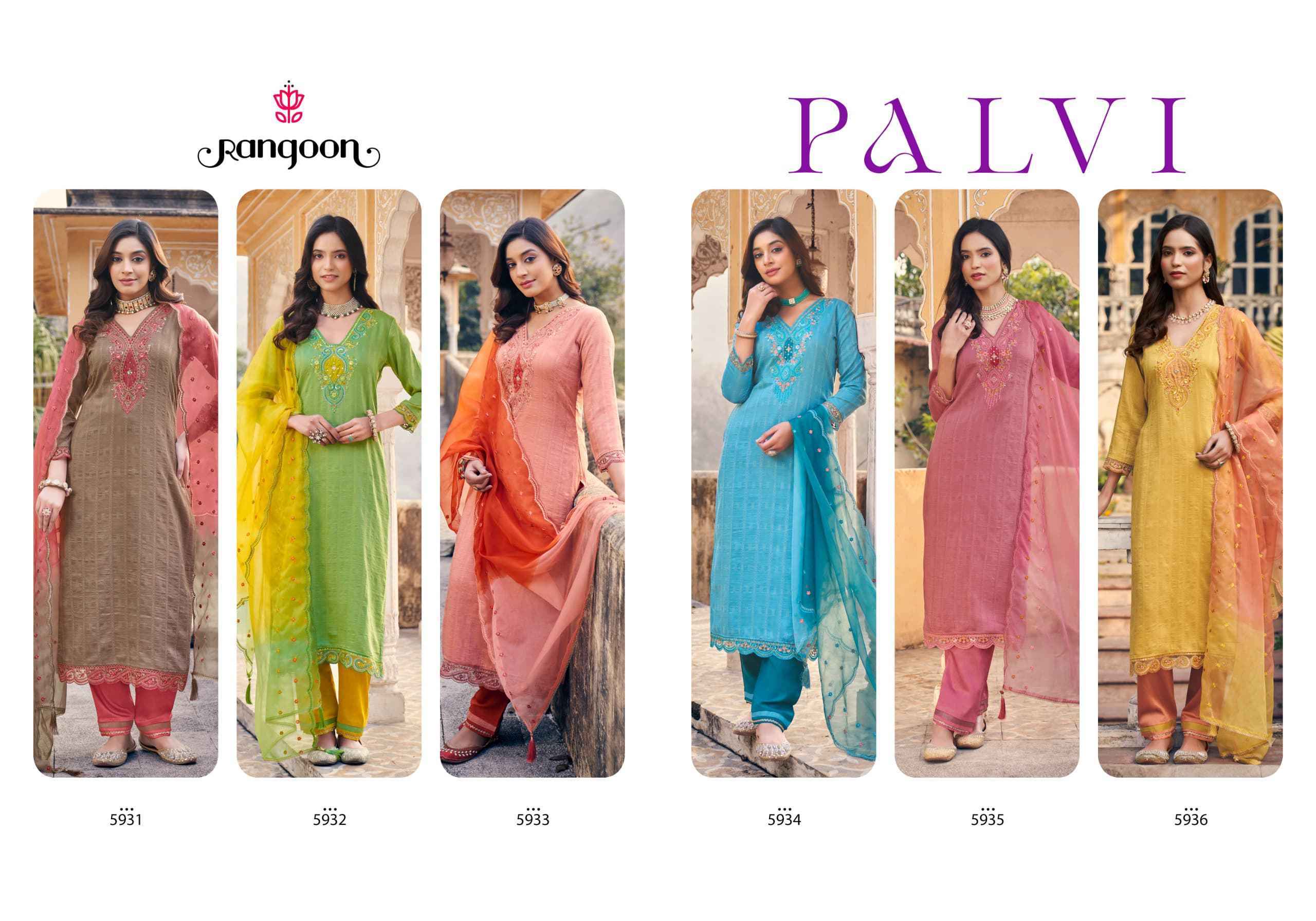 Rangoon Pallavi Readymade Viscouse Dress 6 pcs Catalogue