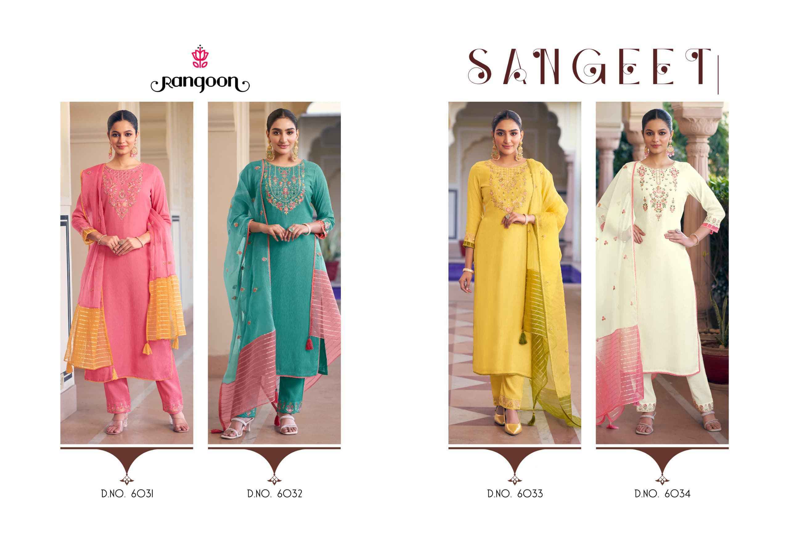 Rangoon Sangeet Viscouse Kurti Combo 4 pcs Catalogue