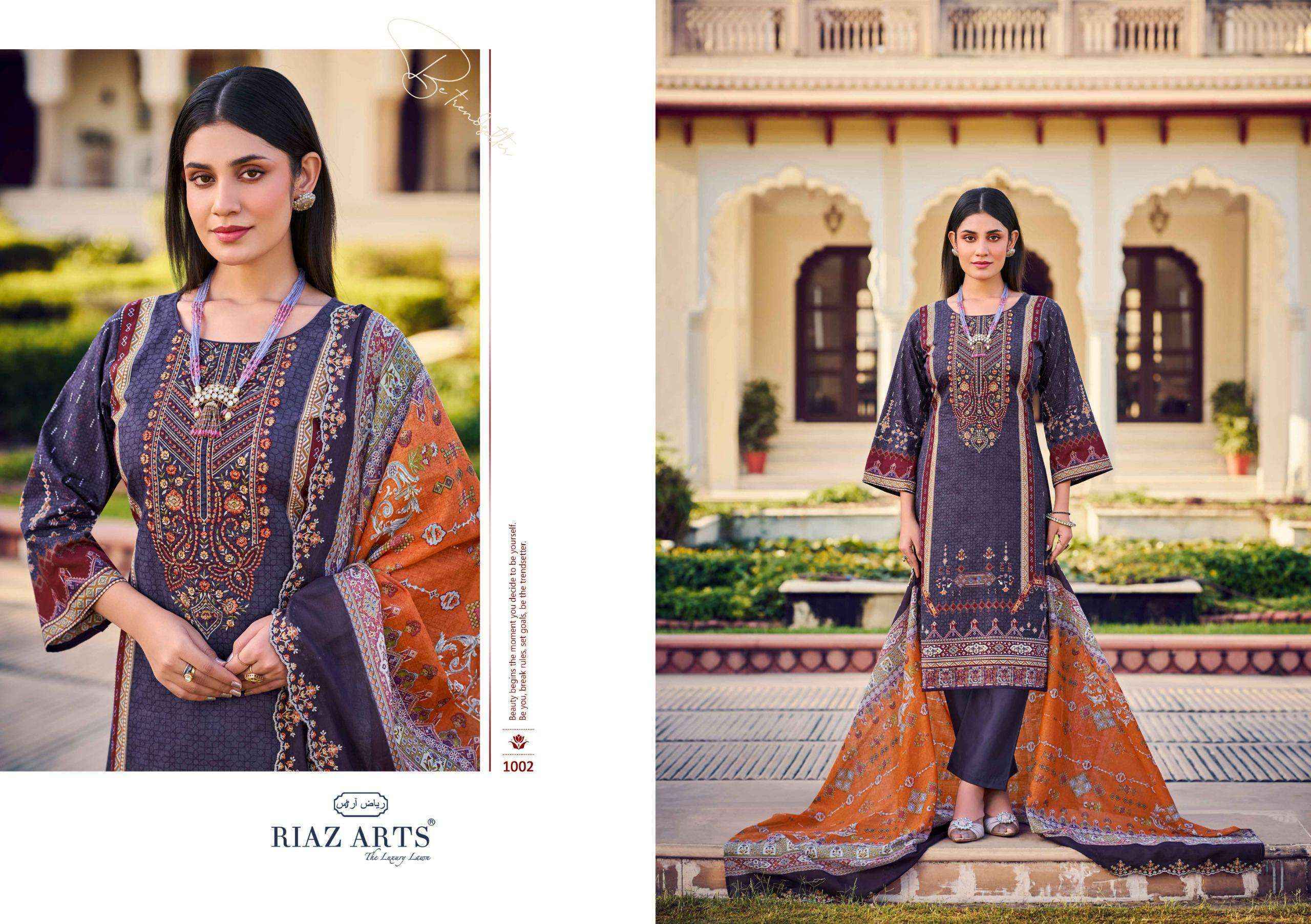 Riaz Arts Bin Saeed Vol 7 Cotton Dress Material 6 pcs Catalogue