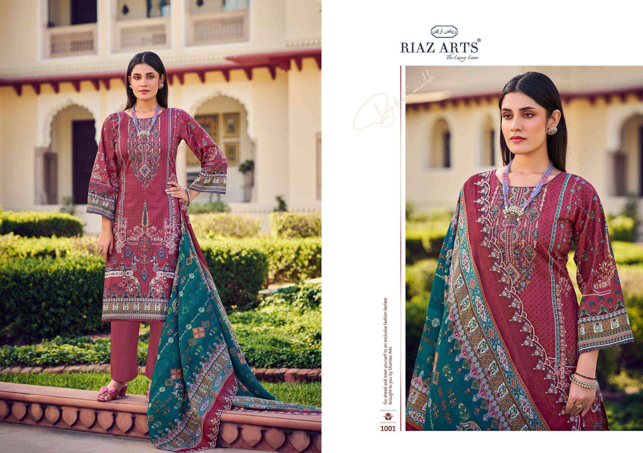 Riaz Arts Bin Saeed Vol 7 Cotton Dress Material 6 pcs Catalogue