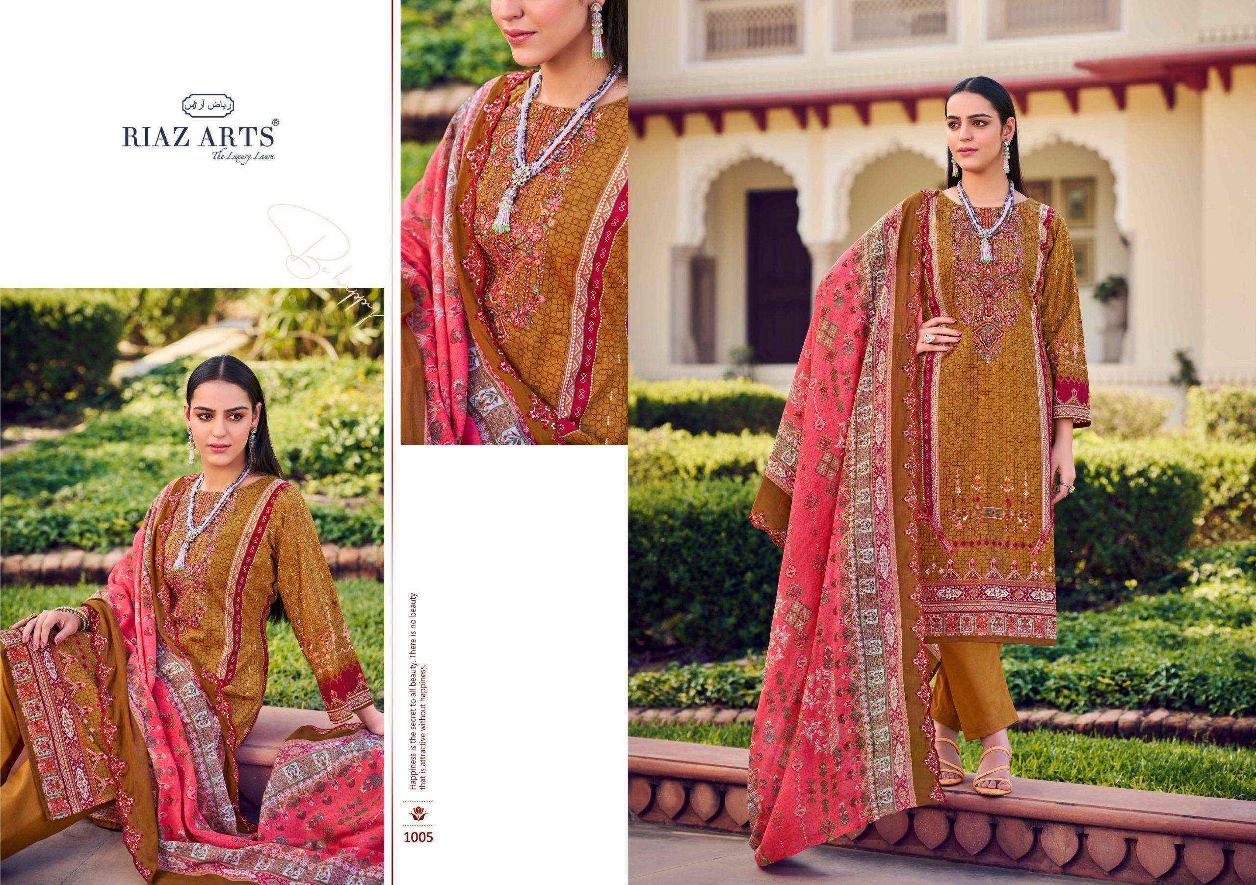 Riaz Arts Bin Saeed Vol 7 Cotton Dress Material 6 pcs Catalogue