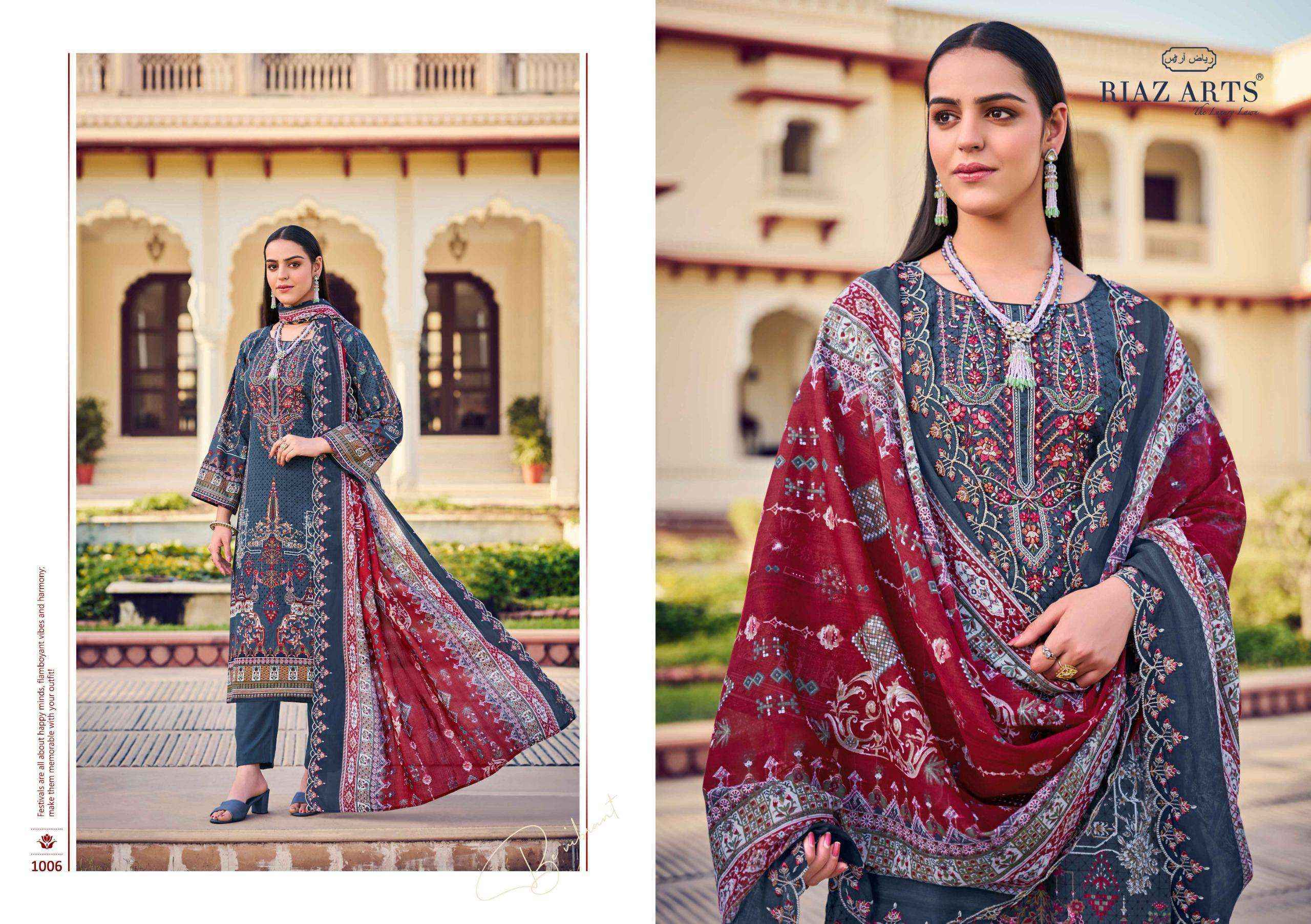Riaz Arts Bin Saeed Vol 7 Cotton Dress Material 6 pcs Catalogue