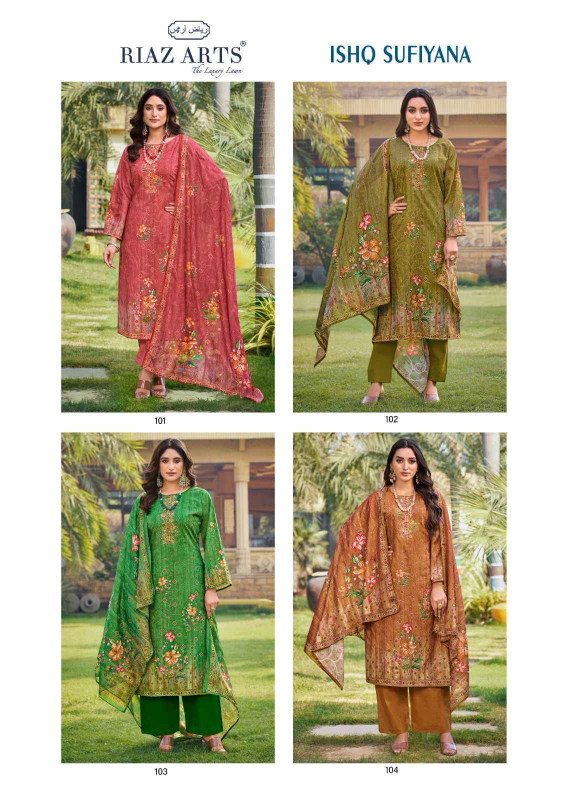 Riaz Arts Ishq Sufiyana Cotton Dress Material 4 pcs Catalogue