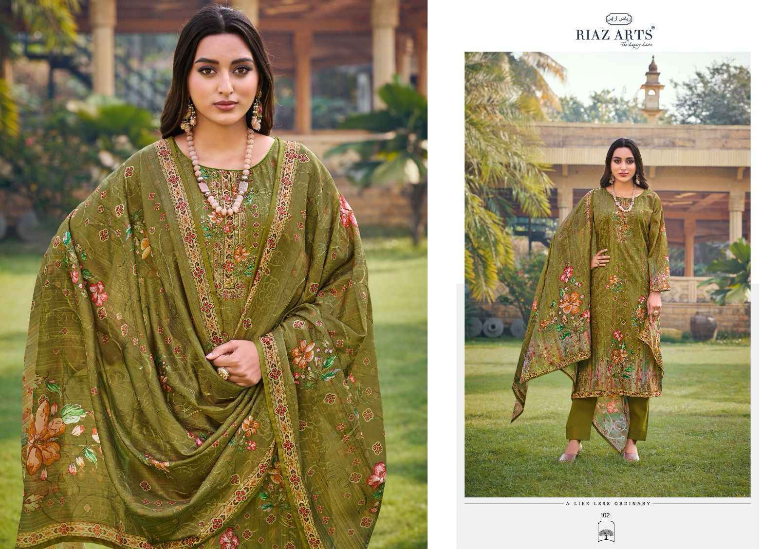 Riaz Arts Ishq Sufiyana Cotton Dress Material 4 pcs Catalogue